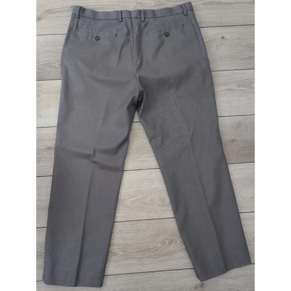 Banana Republic Tailored Slim Fit Non Iron Pants Mens 36x32 (29) Brown‎ Gray